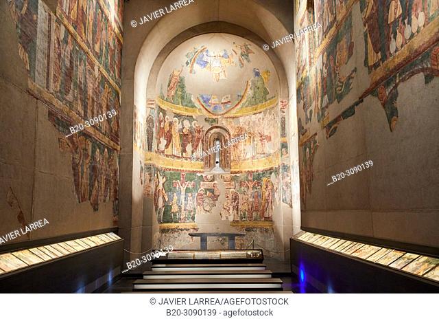Mural paintings. Iglesia de los Santos Julian y Basilisa en Bagüés (Zaragoza), Diocesan Museum, Museo Diocesano, Jaca, Huesca province, Aragón, Spain, Europe
