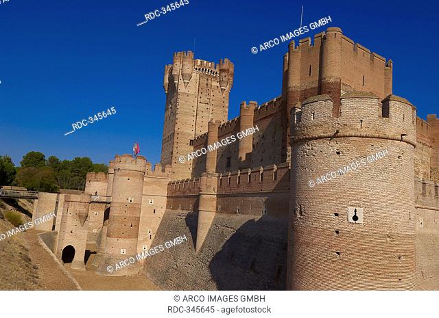 Castle of the La Mota, medieval fortress, 15th century, Medina del Campo, Province of Valladolid, Castile and Leon, Spain
