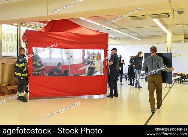 The new regional assistance centre for Ukrainian refugees is being prepared on March 1, 2022, in Pilsen, Czech Republic. Ukrainians are fleeing the war after...