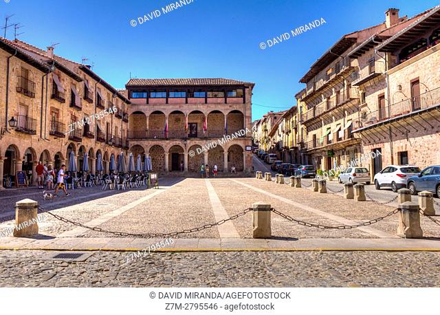 Town Hall and Main Square, Sigüenza, Guadalajara province, Castile La Mancha, Spain. Historical Heritage Site