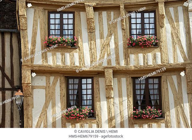 France, Yonne, Noyers sur Serein, labeled Les Plus Beaux Villages de France The Most Beautiful Villages of France, the yellow house