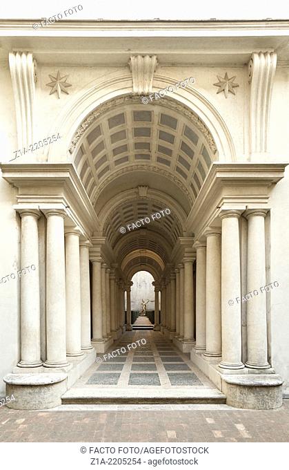 Forced perspective gallery by Francesco Borromini. Palazzo Spada. Rome, Lazio, Italy