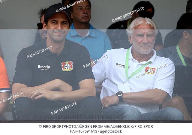 firo football, football, 02.08.2018 1. Bundesliga, season 2018/2019 Test match Bayer Leverkusen - Basaksehir Istanbul Rudi Voller with manager Jonas Boldt |...