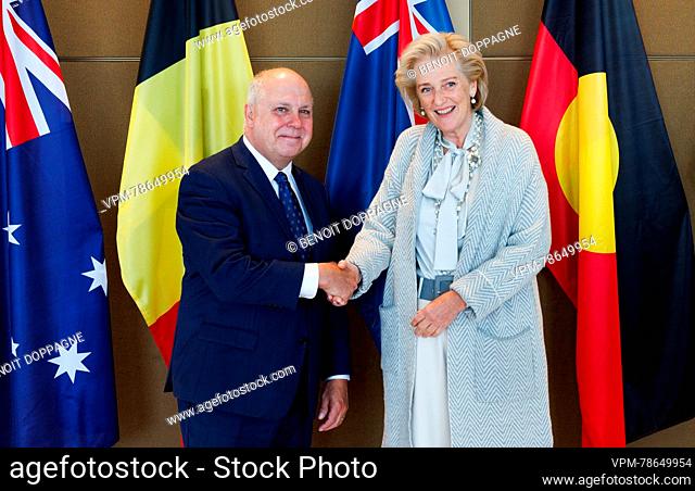 Treasurer of Victoria, Minister for Economic Growth Tim Pallas and Princess Astrid of Belgium pictured prior to a courtesy call at the Investment Centre...