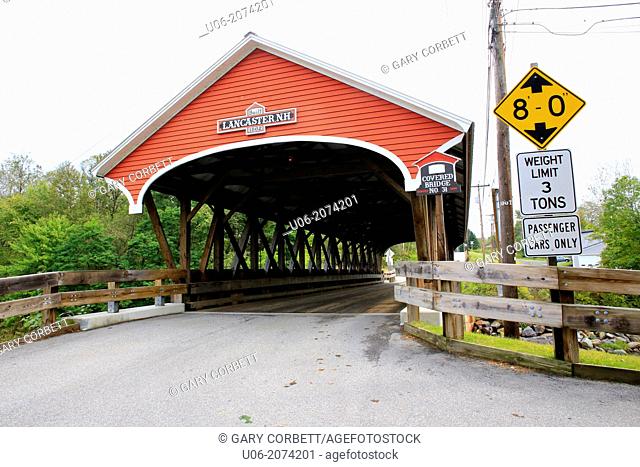 Covered bridge number 31 on Mechanic Street in Lancaster, New Hampshire, NH, USA