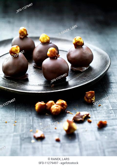 Hazelnut chocolate pralines