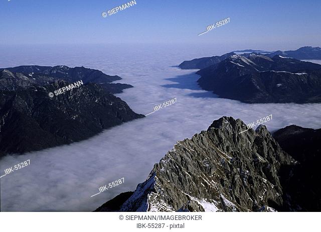 View from Zugspitze mountain - Upper Bavaria Germany