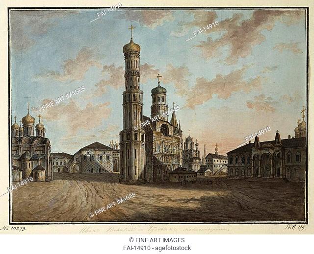 The Ivan the Great Bell Tower. Alexeyev, Fyodor Yakovlevich (1753-1824). Watercolour and ink on paper. Classicism. 1800-1810. State Hermitage, St