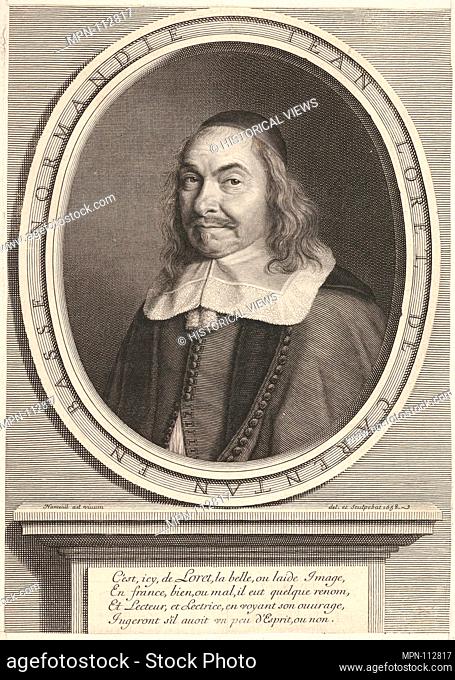 Jean Loret. Artist: Robert Nanteuil (French, Reims 1623-1678 Paris); Date: ca. 1658; Medium: Engraving; Dimensions: Sheet: 9 13/16 x 6 15/16 in