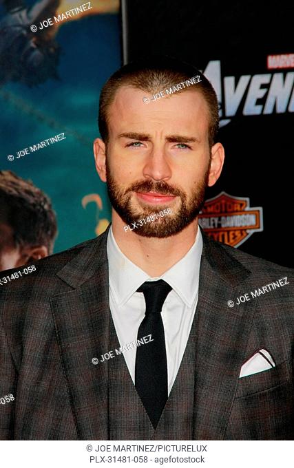 Chris Evans at the World Premiere of Marvel's The Avengers. Arrivals held at El Capitan Theatre in Hollywood, CA, April 11, 2012