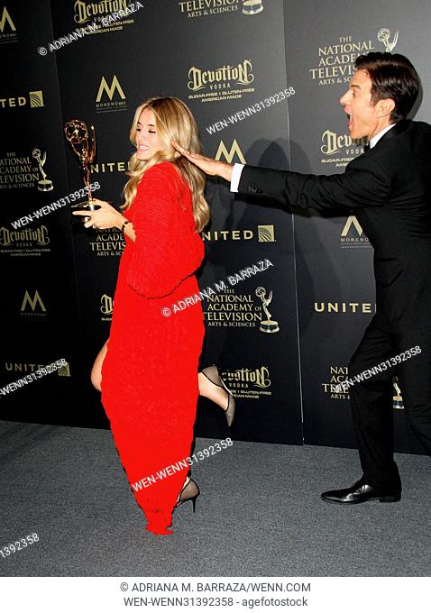 2017 Daytime EMMY Awards Press Room held at the Pasadena Civic Center. Featuring: Daphne Oz, Dr. Mehmet Oz Where: Los Angeles, California