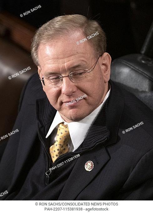 United States Representative Jim Langevin (Democrat of Rhode Island) listens as the 116th Congress convenes for its opening session in the US House Chamber of...