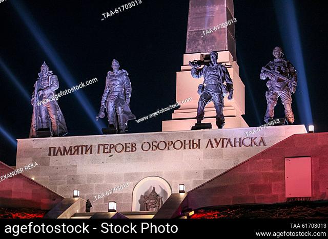 RUSSIA, LUGANSK - SEPTEMBER 2, 2023: Seen in this image is a ceremony marking the re-opening of renovated Ostraya Mogila Memorial The memorial