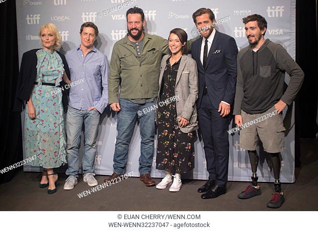 Directors and actors attend a photocall for ""Stronger"" at the 42nd Toronto International Film Festival (TIFF) in Toronto, Canada