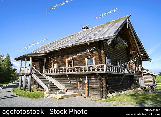 Traditional house from Russian North at Kizhi open-air State Museum-Reserve, Kizhi, Karelia, Russia
