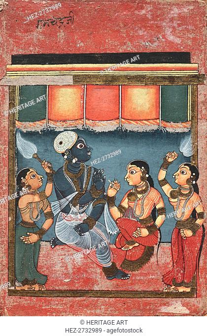 Krishna with Radha and Two Attendants (recto); Jagannath, Subhadra and Balarama..(verso), 18th cent Creator: Unknown