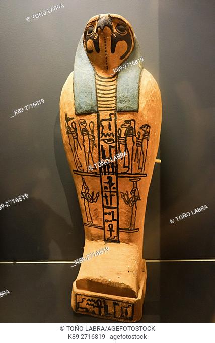 Horus Sarcophagus. Reign of Ramesses II. Egyptian Pharaonic collection. Louvre Museum. Paris. France
