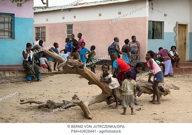 Children play in the Garden Compound district, one of the oldest densely populated residential areas for ordinary people, in Lusaka, Zambia, 20 November 2015