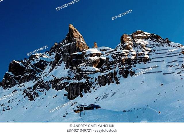 Porta Vescovo Peak on the Ski Resort of Arabba, Dolomites Alps