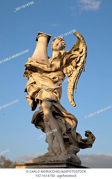Angel statue decorating Sant'Angelo bridge, Rome, Lazio, Italy, Europe