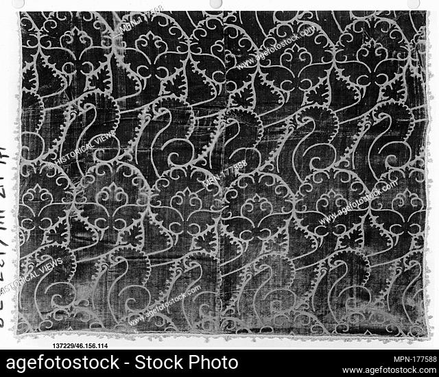 Piece. Date: 1440-60; Culture: Italian, Venice; Medium: Silk; Dimensions: L. 79 1/2 x W. 24 1/2 inches (201.9 x 62.2 cm); Classification: Textiles-Velvets