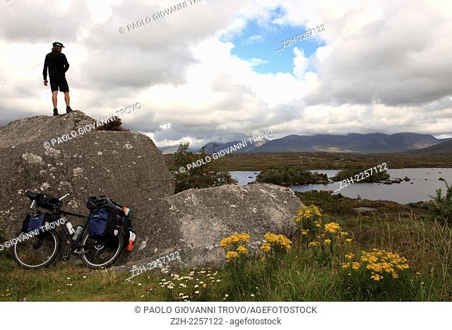 Cyclist in Connemara, Co. Galway, Ireland