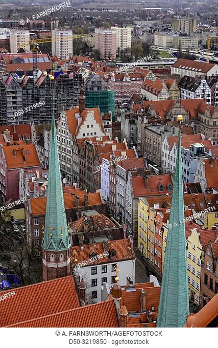 Gdansk, Poland The view over the city from the St. Mary's Church rooftop terrace, a popular tourist attraction