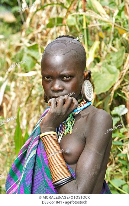 Surma girl. Near Kibish. Ethiopia