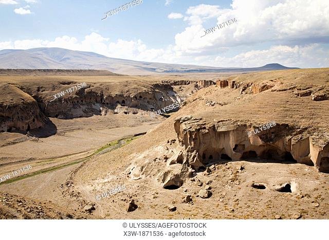 landscape from ani ruins, kars area, north-eastern anatolia, turkey, asia