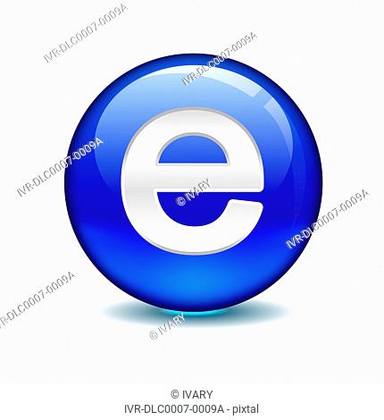 Illustration of internet sign in blue circle