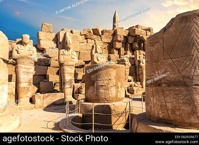 Ancient architectural scenery of the Third Pylon in Karnak Temple, Luxor, Egypt