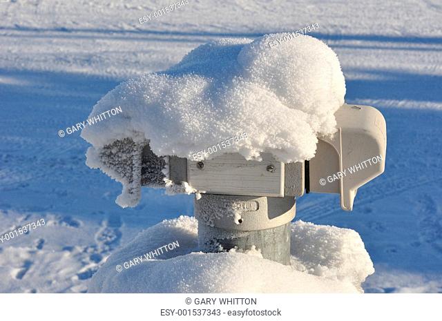 Snow Encrusted Electrical Outlet