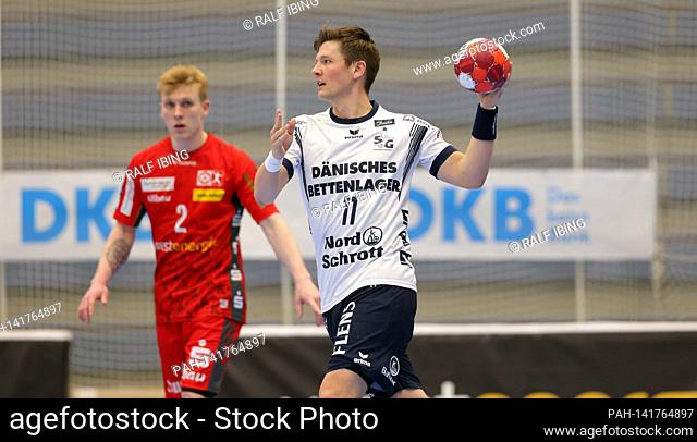 firo: 15.04.2021, handball, Liqui Moly Bundesliga, HBL, season 2020/2021 TUSEM Essen - SG Flensburg-Handewitt Lasse SVAN, Flensburg