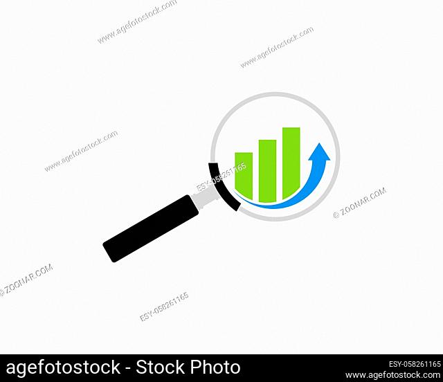 Magnifying glass with finance bar inside