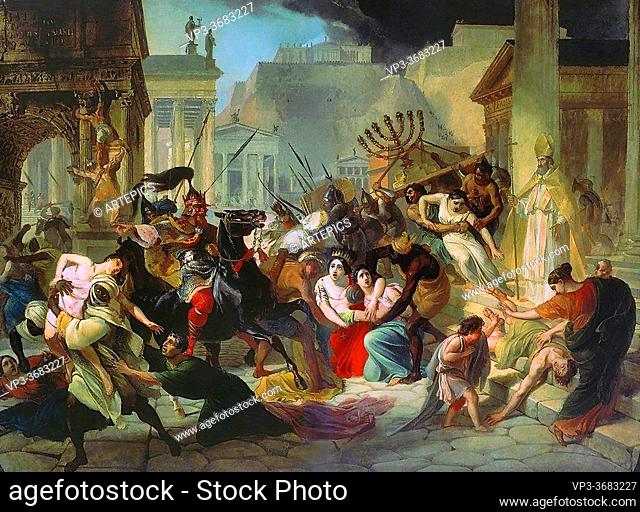 Briullov Karl - Geseric's Invasion of Rome - Russian School - 19th Century