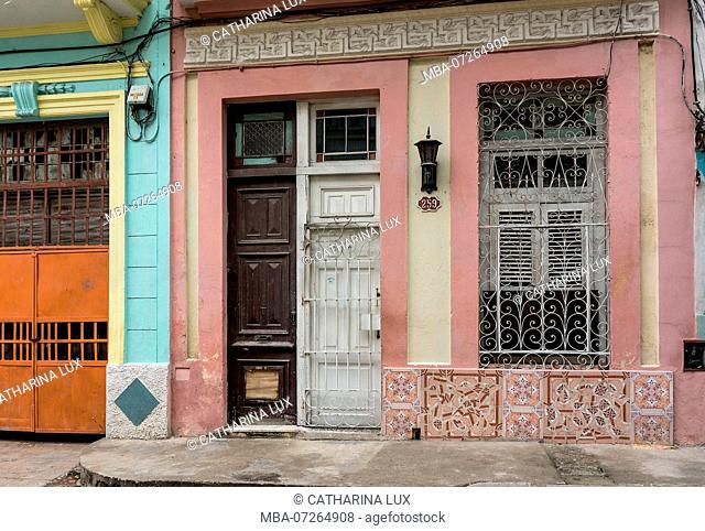 Cuba, Havana, Centro district, facade