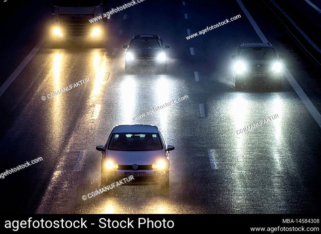 Highway in rain at night