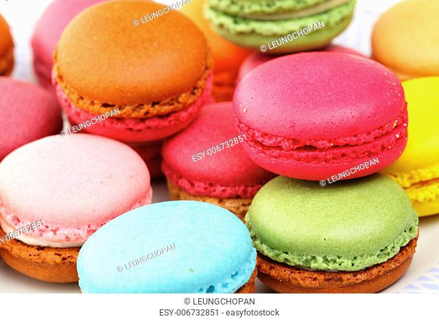 Colorful Macaron in close up