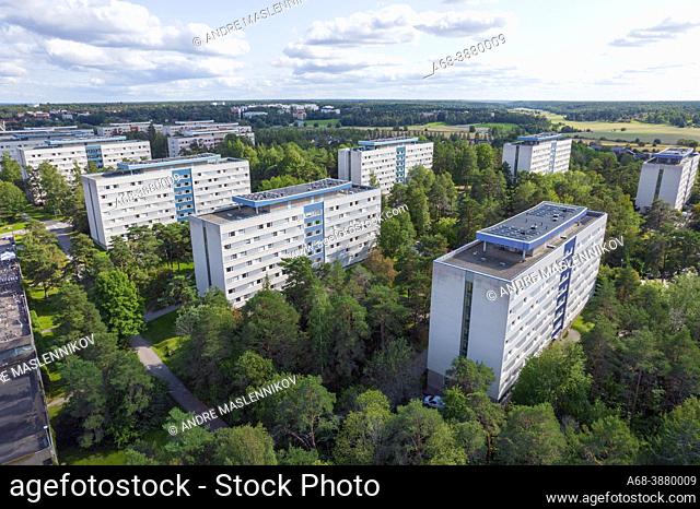 Student housing in Flogsta. Flogsta is a district in Uppsala located in the western part of the city, about 3 km from the center