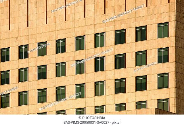 Windows of an office building, Gurgaon, Haryana, India