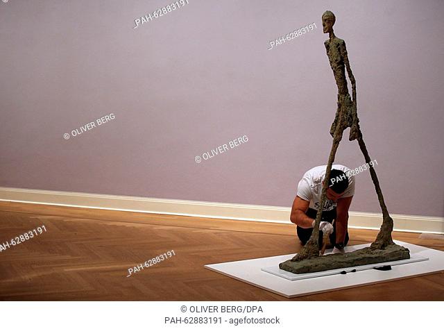 The sculpture 'Schreitender Mann' (lit. 'Striding Man') is on display in the Picasso museum in Muenster, Germany, 23 October 2015