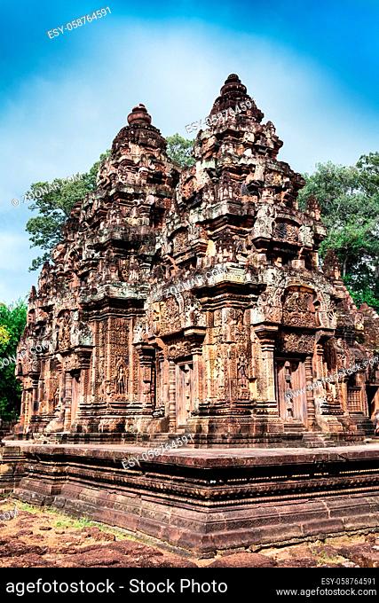 Banteay Srei red sandstone temple, Cambodia
