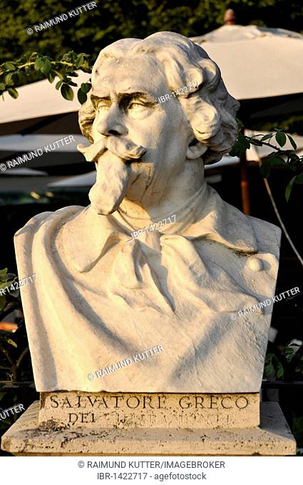 Bust of Salvatore Greco dei Chiaramonte, park of Villa Borghese, Rome, Lazio, Italy, Europe