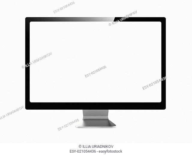 Widescreen Lcd Monitor Isolated on White