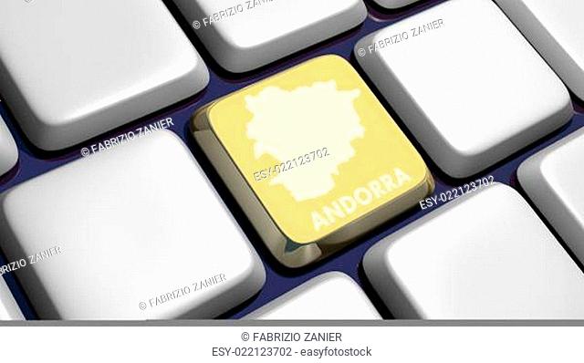 Keyboard (detail) with Andorra map key