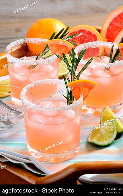 This magnificent cocktail of fresh pink Palomas.  A festive drink is ideal for brunch, parties and holidays