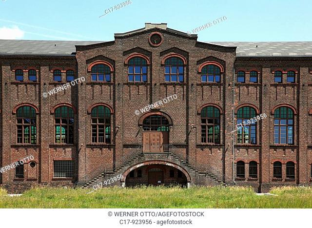 Germany, Gladbeck, Ruhr area, North Rhine-Westphalia, Gladbeck-Zweckel, coal mine Zweckel, machine hall, plant floor, power house, brick building, historicism