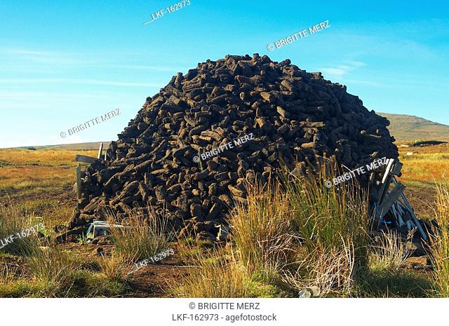 outdoor photo, peat-cutting near Carrick, Donegal Bay, County Donegal, Ireland, Europe