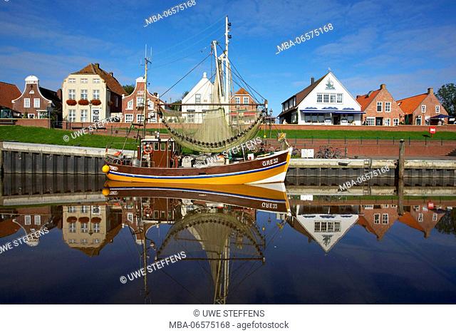 Shrimp boat in the harbour of Greetsiel in East Friesland