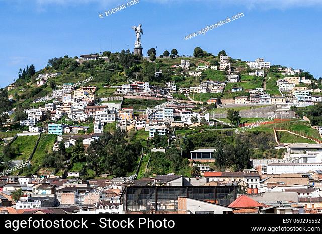 Stadtansicht von Quito, der Hauptstadt von Ecuador, Suedamerika